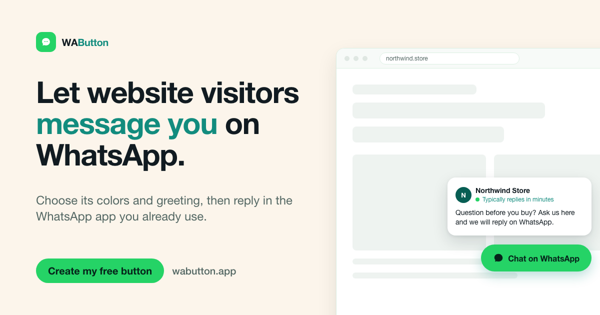 WAButton - What should a website collect before opening WhatsApp?